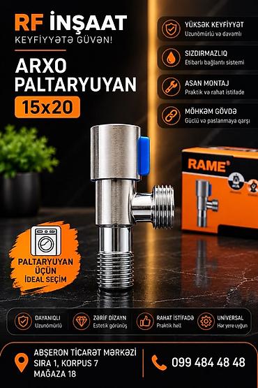 sensor krant: QİYMƏT-1.6azn ARKO paltaryuyan kranı – 15x20 ölçü Məhsulun — 1