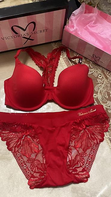 Личные вещи: Victoria’s Secret qadın daxili geyim dəsti - Rəng: canlı qırmızı - — 4