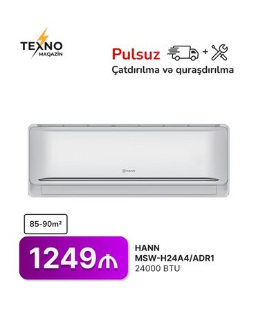 Kondisionerlər: Kondisioner 85-90 kv. m, Split sistem, Pulsuz quraşdırılma