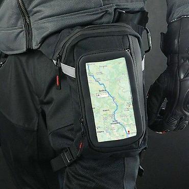 fixni: Moto torbica za kuk/bedro sa prozirnim džepom za telefon/GPS - Dizajn — 4