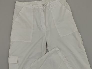 białe eleganckie t shirty: Material trousers, XL (EU 42), condition - Good