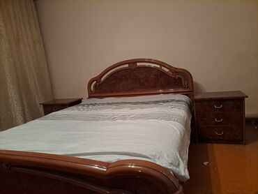 2 ярусная кровать с диваном: Спальный гарнитур, Двуспальная кровать, цвет - Коричневый