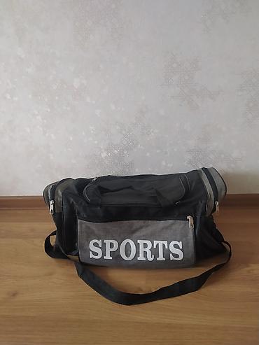 qara canta: İdman çantası – “SPORTS” yazılı - Material: möhkəm parça və sintetik — 1