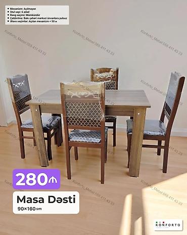 Məhsul: Masa Dəsti Ölçü: 90×160 sm Qiymət: 280 ₼ Tərkibi: - 1 — 1