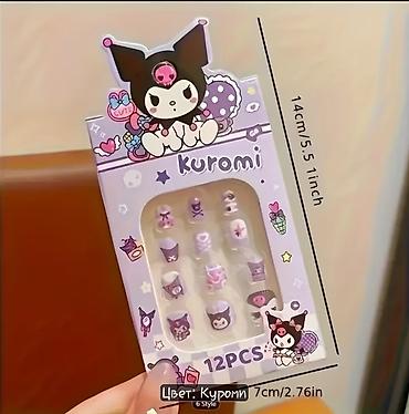 magic glip: Накладные ногти Kuromi, 12 шт. - Дизайн: тематические принты Kuromi в — 3