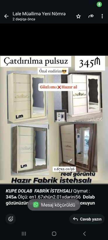 Mətbəx mebeli: Düz dolab, Yataq otağı üçün, Kupe, Korpuslu