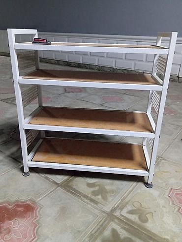 ayakkabi refi: Metal karkaslı 4 mərtəbəli rəf - Karkas: ağ rəngdə polad konstruksiya — 3