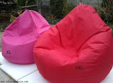 Fotelje: Novi Lazy bagovi, sašiveni duplim šavom sa koncem extra jačine. Naše — 2