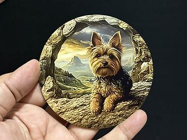 plasmas qutu: Məhsul: Yorkshire terrier temalı dəyirmi stəkanaltılar dəsti - — 5
