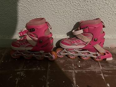 roller skates: Uşaq üçün təkərli konkiseti – inline roller skates - Rəng: çəhrayı-ağ — 2