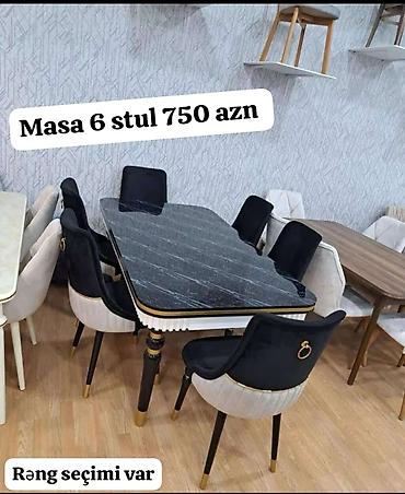 levent mebel: Qonaq otağı üçün, Yeni, Açılmayan, Dördbucaq masa, 6 stul — 1