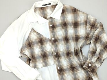 eleganckie brązowa bluzki: Koszula Damska, Shein, S, stan - Bardzo dobry