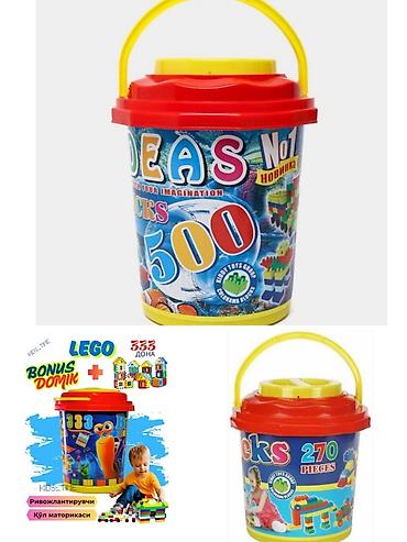 kinder joy: Большие наборы детского конструктора в ведёрках большой 1200с средний — 1