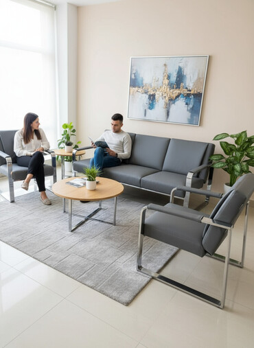 мебель минимализм: Комплект мягкой мебели в современном стиле: трехместный диван + 2