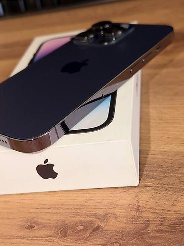 Уюлдук телефондор жана аксессуарлар: IPhone 14 Pro, Колдонулган, 128 ГБ, Deep Purple, Куту, 79 % — 2