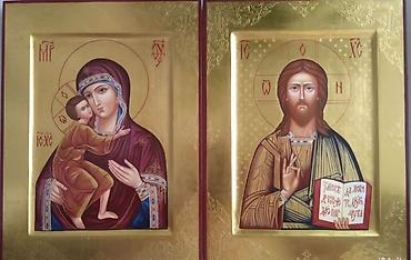 Портреты: Иконы писанные, венчальные - Пресвятая Богородица Спаситель Господь — 21