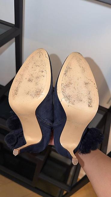 Qadın ayaqqabıları: Qadınlar üçün topuqlu botinka - Rəng: tünd göy (navy) - Material — 3