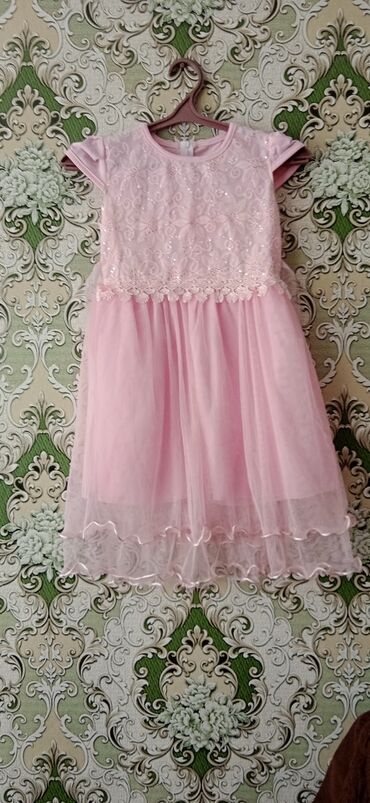 платье из эко кожи: Детское платье, цвет - Розовый