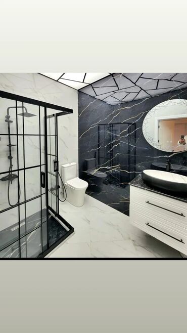 Duş kabinaları, arakəsmələr: Yeni Üstü açıq kabina, Künc üçün, Pulsuz çatdırılma — 27