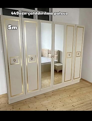 6 qapılı yataq otağı şkafı. Model klassik-modern üslubda hazırlanıb