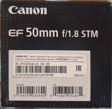 fotoapparat canon 5d mark iii: Canon EF 50 mm f/1.8 STM объективи сатылат. жаңы. сатып алынган бойдон