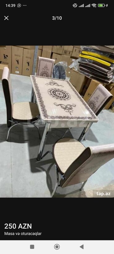 Masa və oturacaq dəstləri: Mətbəx üçün, Yeni, Açılan, Dördbucaq masa, 4 stul — 18