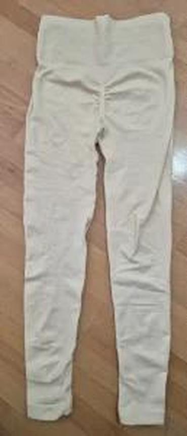 Helanke, biciklistički šortsevi: Ženske bež helanke sa visokim strukom - Visok, širok pojas za dodatnu — 15