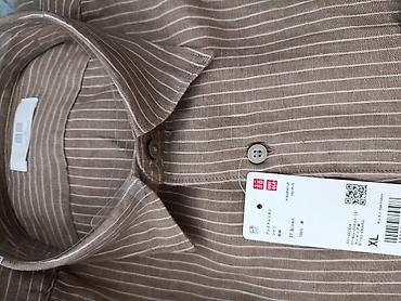 Рубашки: Мужская рубашка, XL, Uniqlo, Новый, цвет - Коричневый, Платная доставка — 4
