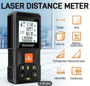 Məsafə ölçənlər, ruletkalar: Yeni Lazer məsafə ölçən, Hesablama funksiyalı, Ödənişli çatdırılma, Ünvandan götürmə — 10