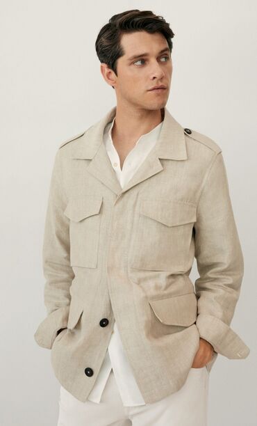 длинная мужская куртка: Куртка XL (EU 42), цвет - Бежевый