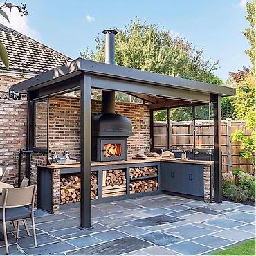 Садовая мебель: Уличные кухни/беседки под навесом в современном стиле делаем — 9