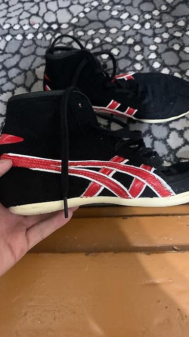 Мырзалардын бут кийими: ASICS борцовки (wrestling shoes), высокая модель. - Цвет: черный — 4