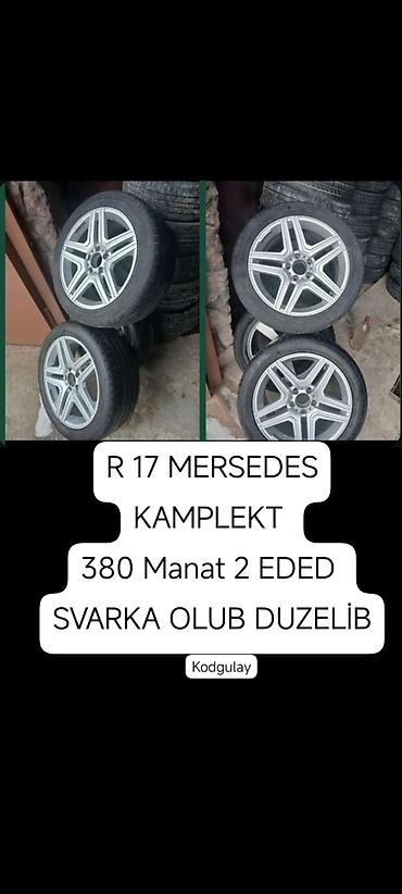 mercedes disklər: Mercedes üçün R17 disklər – komplet - 5 qol, gümüş rəngli yüngül — 1