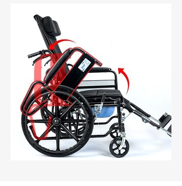 туалет на дачу: Инвалидная коляска с одкидными подлокотниками, откидной высокой