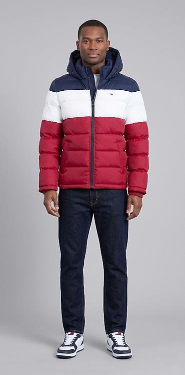 tuklu geyim: 🟦⬜️🟥Tommy Hilfiger Men's Down Alternative Hooded Puffer Jacket (Yeni) — 1