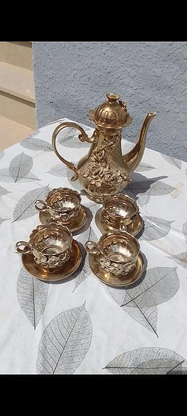 bal suzen: Qəhvə dəsti, rəng - Qızılı, Metal — 1