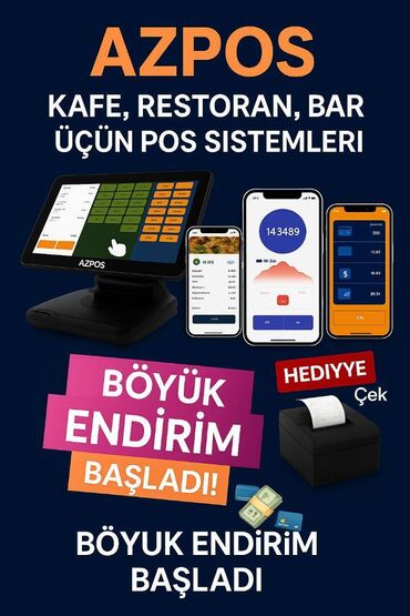 Kofe aparatları: RESTORAN POS BARKOD SİSTEMLƏRİ “AZPOS” dan MÖHTƏŞƏM kredit
