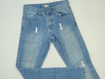 szerokie czarne jeansy: Spodnie jeansowe, Inextenso, 12 lat, 152, stan - Dobry