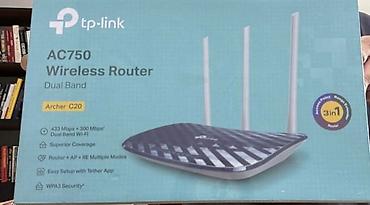 TP-Link Archer C20 AC750 Wireless Router - Dual Band Wi‑Fi: 2.4 GHz lalafo.az -da TP-Link Archer C20 AC750 Wireless Router - Dual Band Wi‑Fi: 2.4 GHz