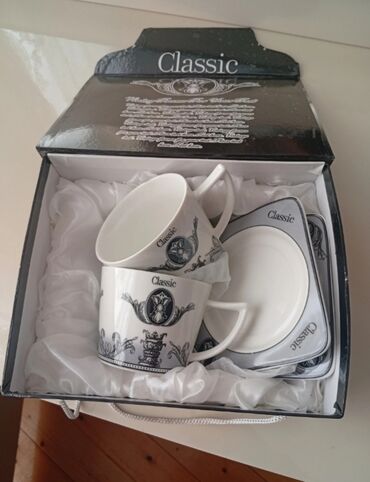 çay servis: Çay dəsti, rəng - Ağ, Farfor, 2 nəfərlik, Türkiyə