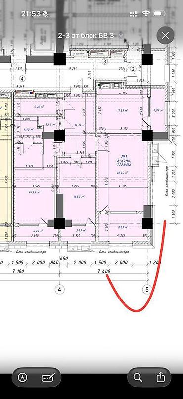парк евразия: 3 комнаты, 133 м², Асанбай мкр Элитка, 2 этаж, Евроремонт — 4