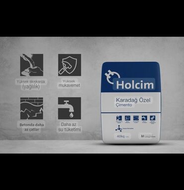 Təmir və tikinti: Holcim spesial 400. 7.80AZN . Holcim optimal 40 kq 7.50 . Holcim