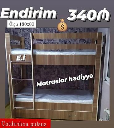 taxt kiravat: İki mərtəbəli taxt (çarpayı) – Ölçü: 180x80 - Material: ağac — 1