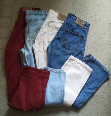 plave pantalone: Paket 4 para farmerki sve za 700 din vel 31/32 (s/m)-,obim struka