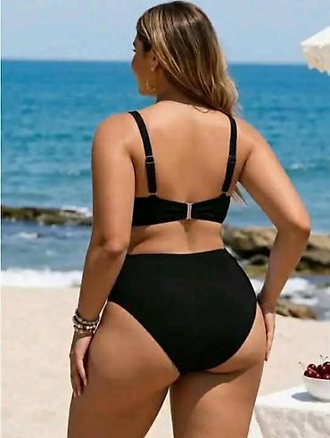 helanke 116: Dvodijelni ženski kupaći kostim – crni, plus size - Model: bikini sa — 2