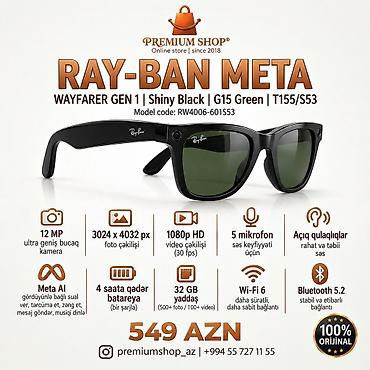 Ray-Ban Meta Wayfarer (Gen 1) Shiny Black / G-15 Green lalafo.az -da Ray-Ban Meta Wayfarer (Gen 1) Shiny Black / G-15 Green