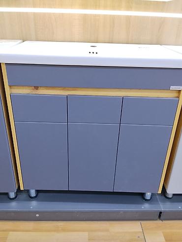 silver kitchen: Тумба под раковину с умывальником - Современный комплект для ванной — 1