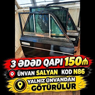 vaz 2107 maşınları: Avtomobil üçün 3 ədəd qapı satılır. Şəkildə qara rəngli, şüşələri və — 1