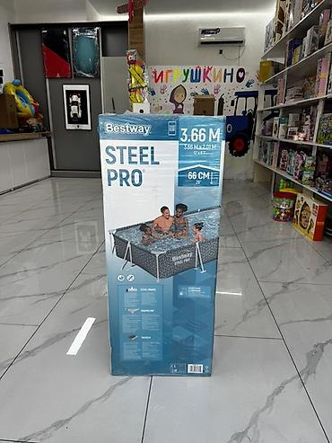 конный: Bestway Steel Pro — каркасный прямоугольный бассейн для дачи и двора — 1