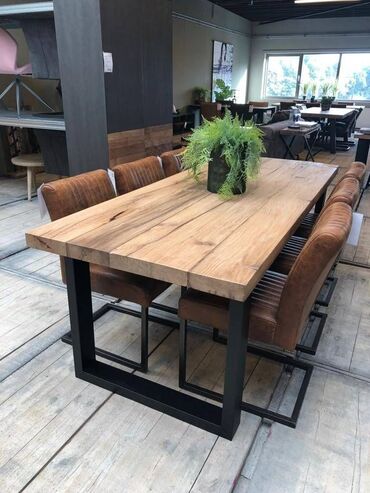 Bağ, çöl masa və oturacaq dəstləri: Yeni, Dördbucaq masa, 6 stul, Açılmayan, Stullar ilə, Taxta, Azərbaycan — 6